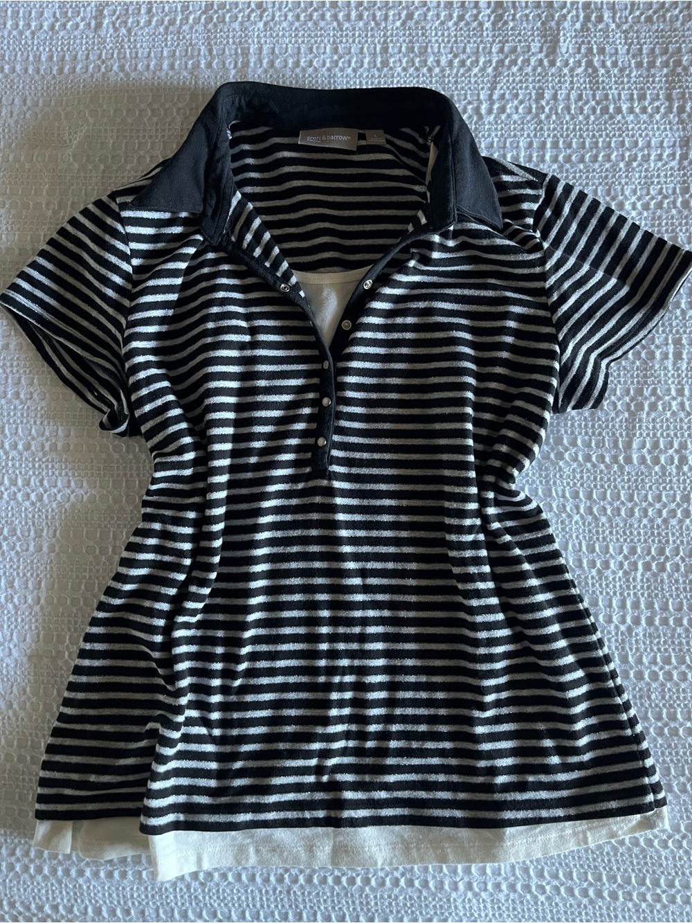 2000s Striped Black & Sparkly Silver Top with Cami Insert